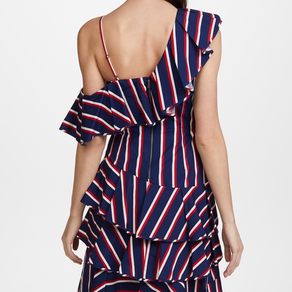 alice + olivia Laflora Asymmetrical Ruffle Dress - Picture 2 of 8